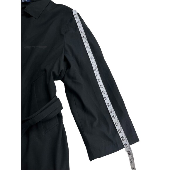 STAFFORD Men 42R Raincoat Travel Black Trenchcoat Jacket Removable Liner - Picture 14 of 15